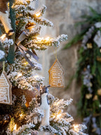 Ornement de maison en pain d'épice perlé