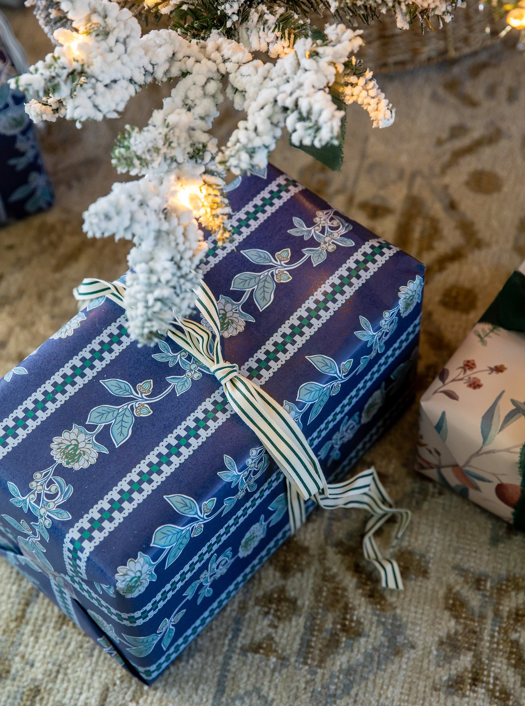 Ruban vert à double rayure