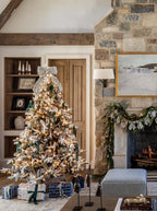 Sapin artificiel floqué pré-illuminé de 2,3 m