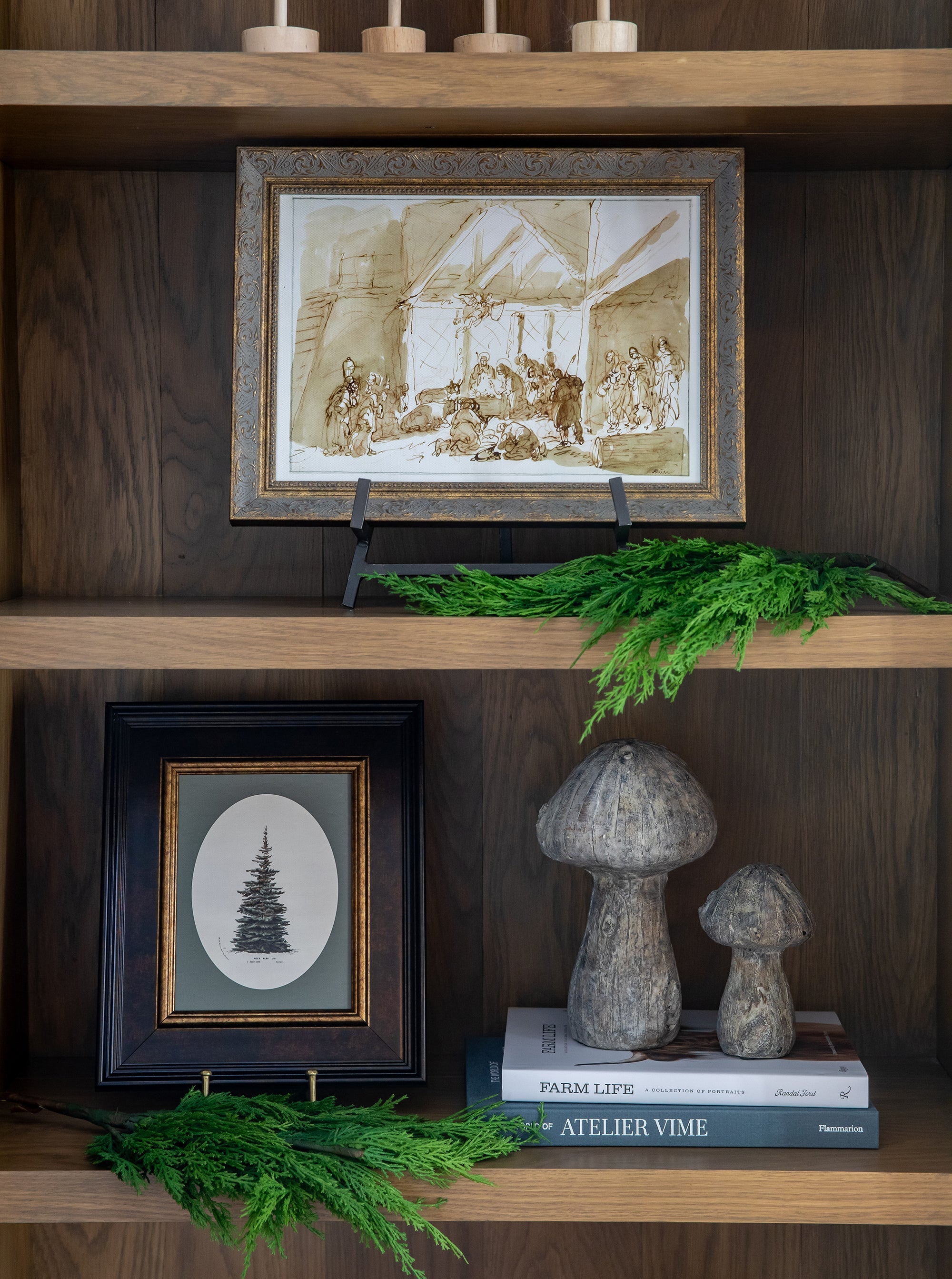 Branche de cèdre blanc artificielle