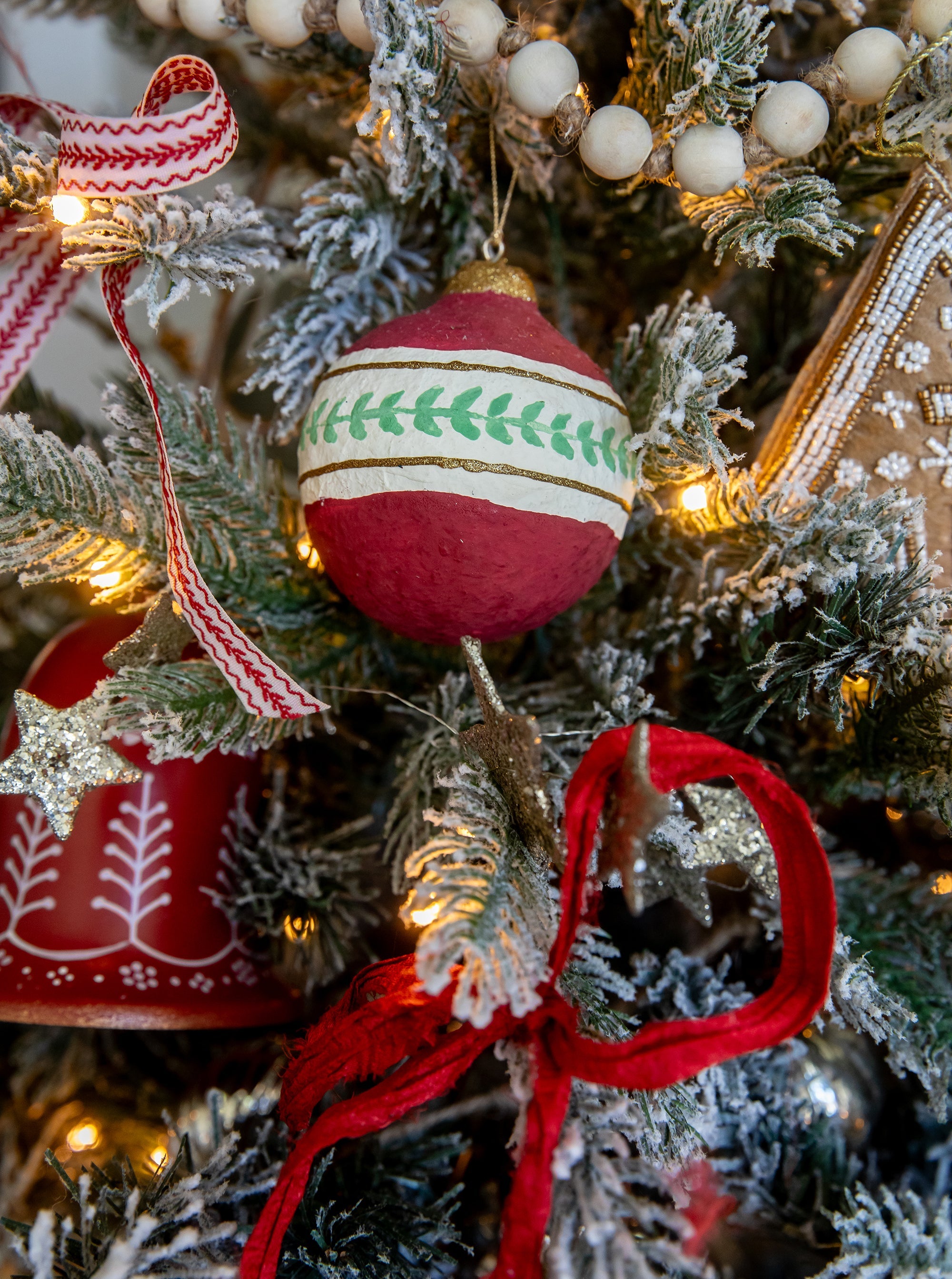 Ornements en papier mâché | Lot de 4