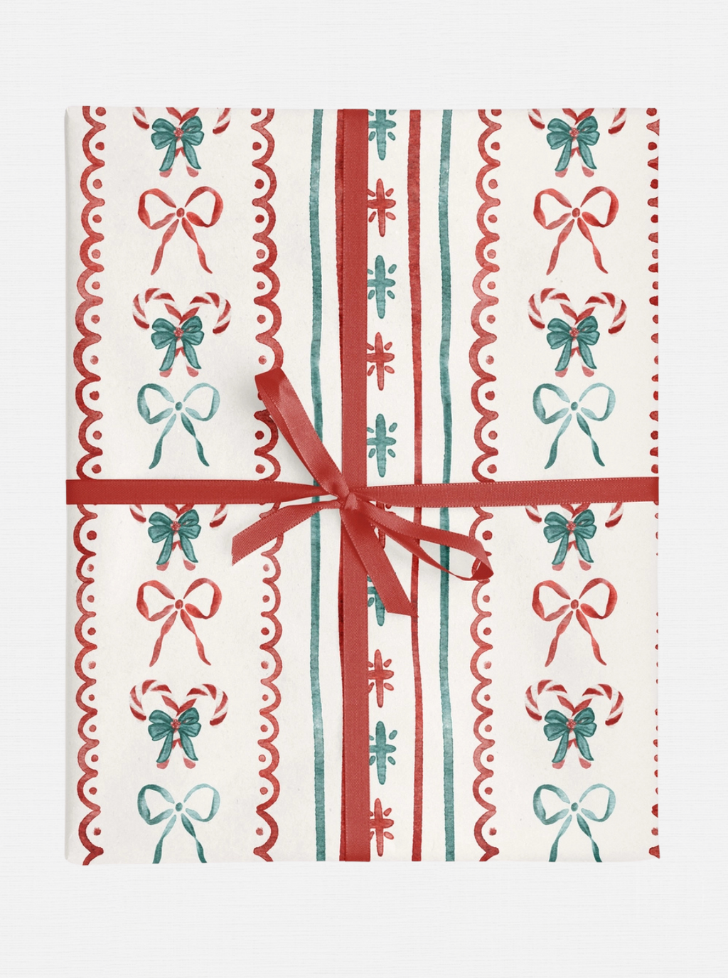 Papier cadeau à rayures de Noël
