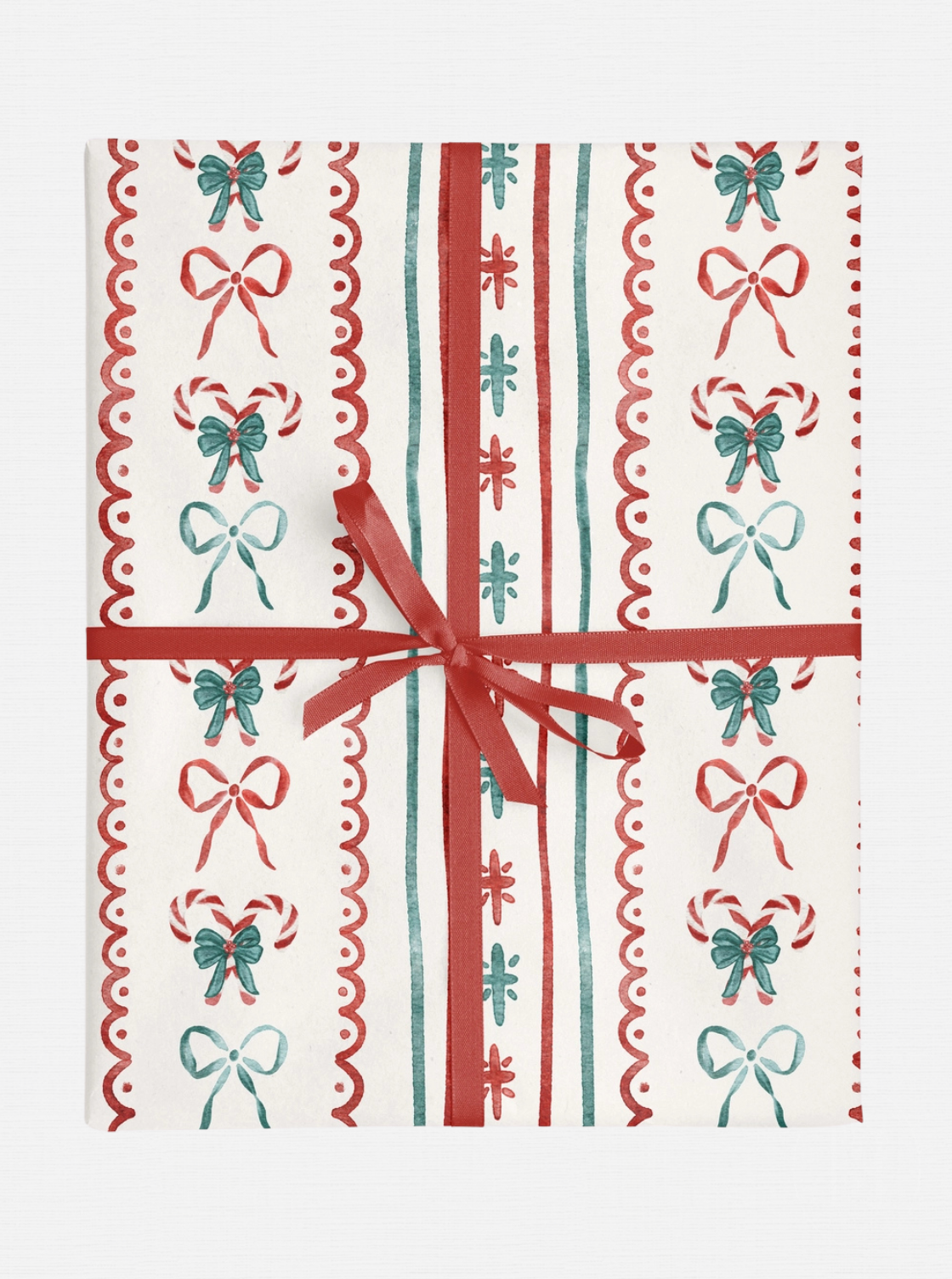 Papier cadeau à rayures de Noël