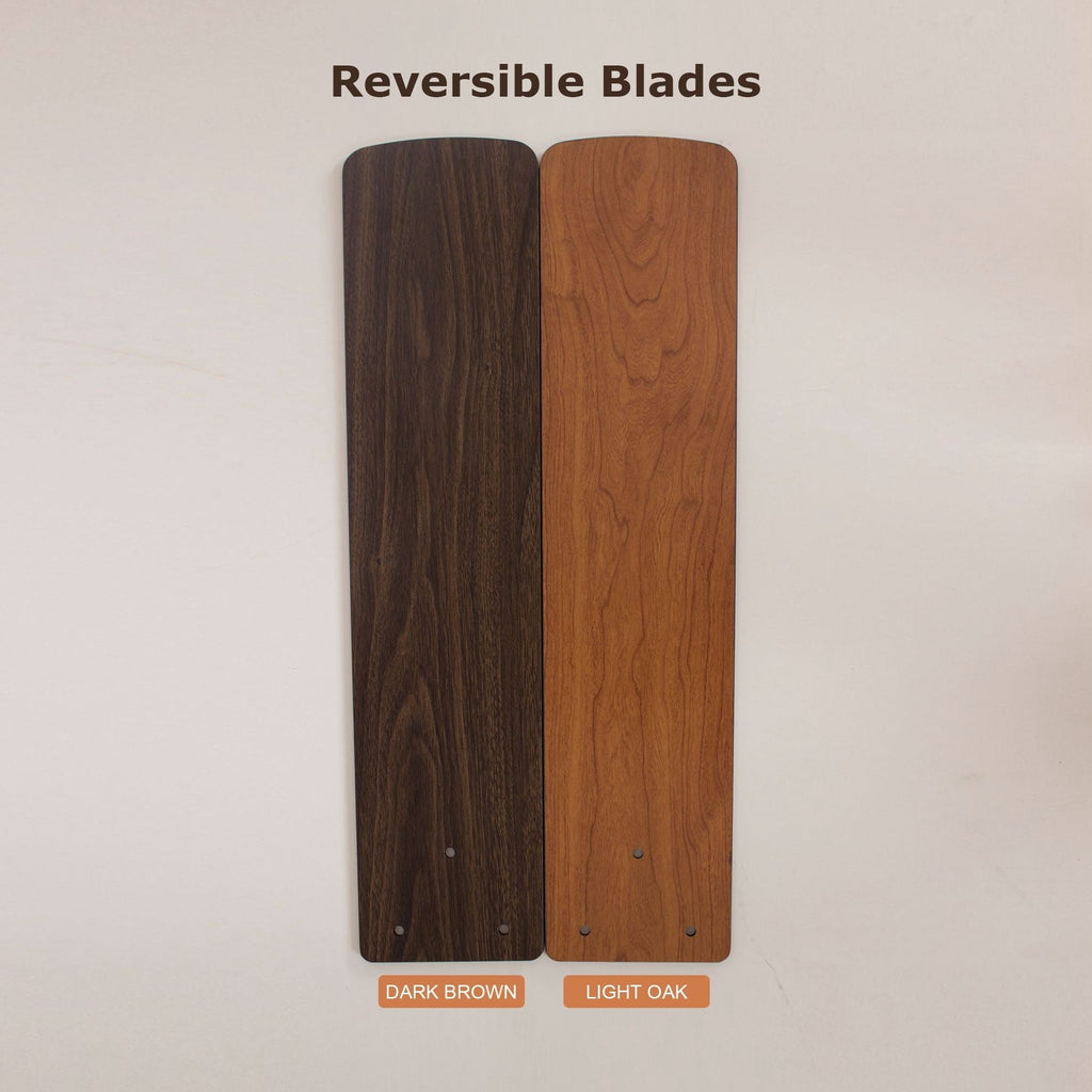 Ventilateur de plafond réversible en bois de 52 pouces, 5 pales, 3 lumières et télécommande