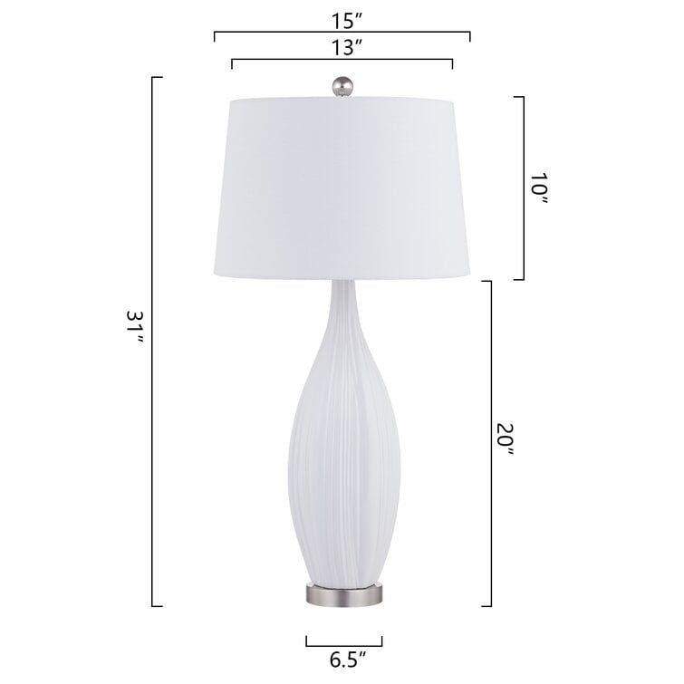 Ensemble de 2 lampes de table standard en porcelaine blanche (31)