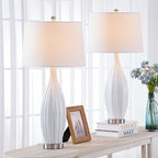 Ensemble de 2 lampes de table standard en porcelaine blanche (31)