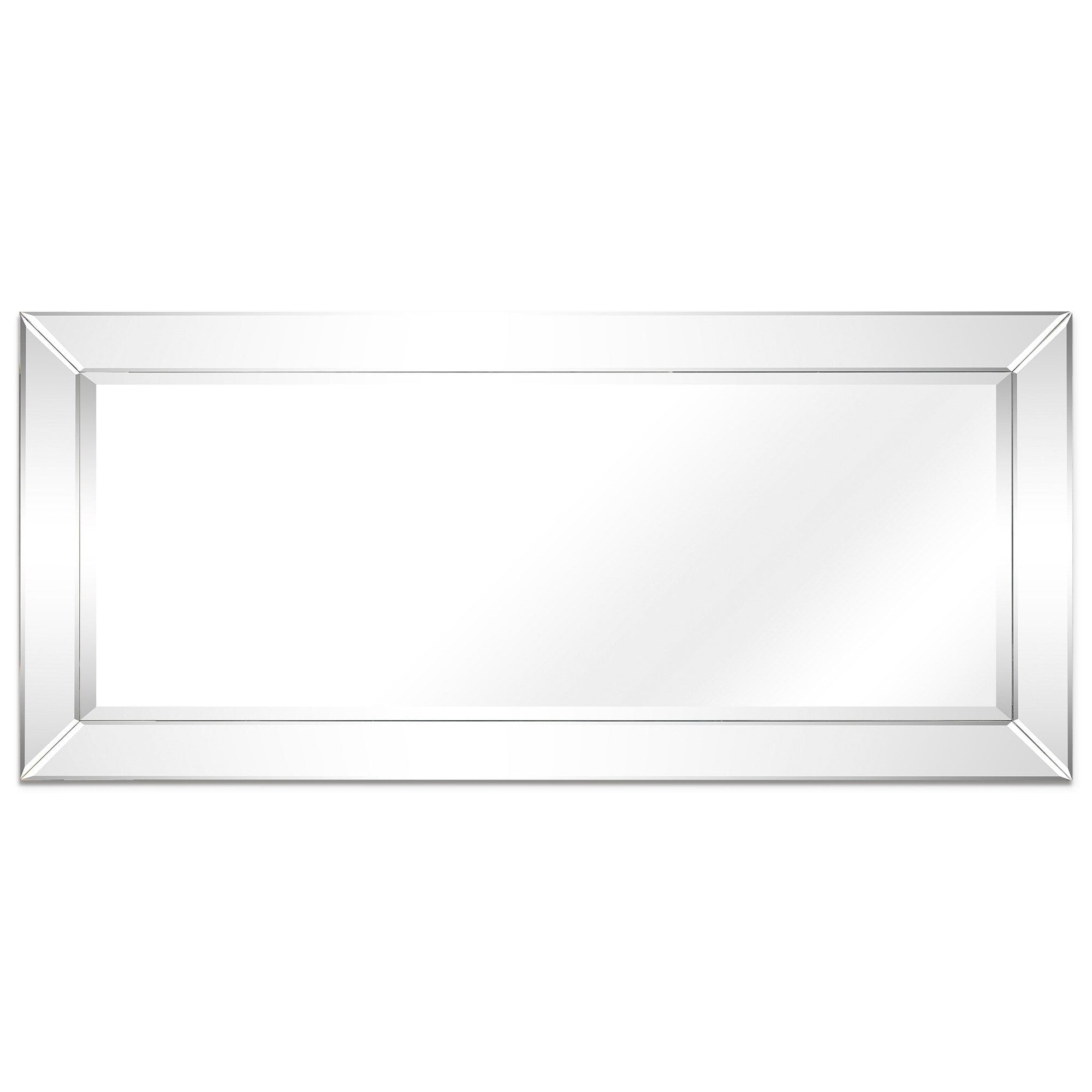 Miroir mural rectangulaire biseauté transparent HD pour salle de bain, coiffeuse, chambre, 3 tailles