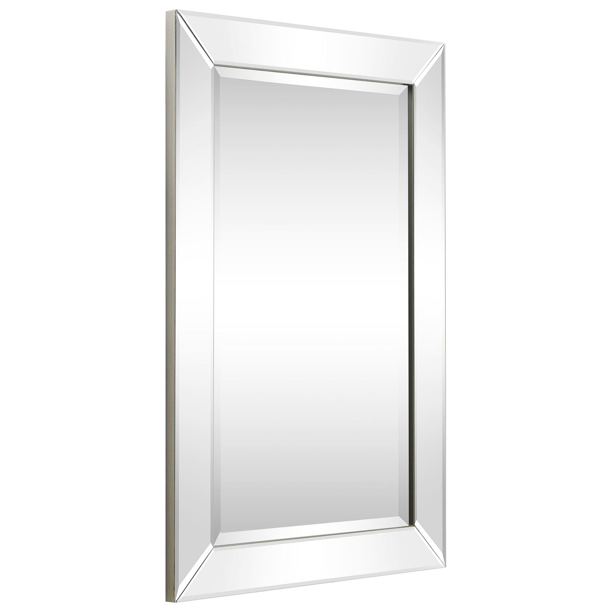 Miroir mural rectangulaire biseauté transparent HD pour salle de bain, coiffeuse, chambre, 3 tailles