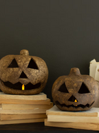 Citrouilles d'Halloween en papier mâché | Lot de 2
