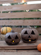 Citrouilles d'Halloween en papier mâché | Lot de 2
