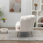 Petit canapé deux places avec pieds en métal doré - 2 places