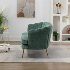 Petit canapé deux places avec pieds en métal doré - 2 places