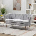 Petit canapé deux places avec pieds en métal doré - 2 places