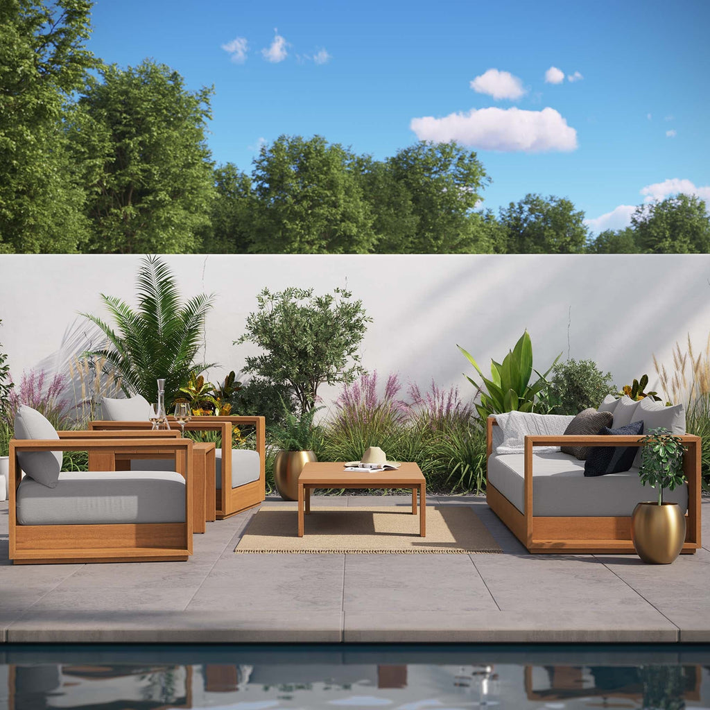 Ensemble de mobilier de jardin 5 pièces en bois d'acacia Tahoe