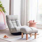 Ensemble fauteuil inclinable rembourré sans accoudoirs avec repose-pieds et appui-tête réglable