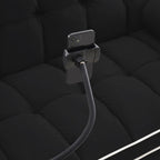 Canapé-lit convertible 2 places en velours de 140 cm avec lit gigogne, dossier inclinable, poches latérales et support pour téléphone