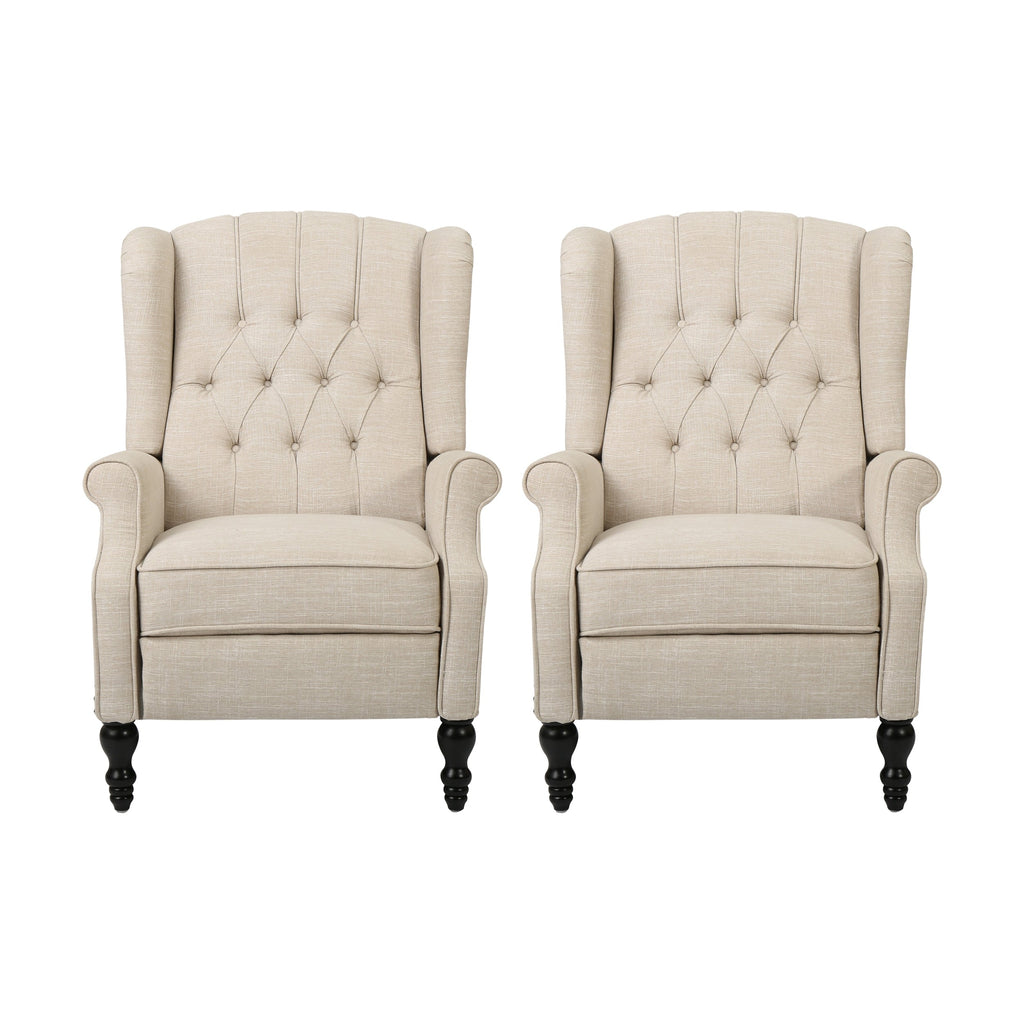 Fauteuils inclinables Walter en tissu capitonné (lot de 2) par Christopher Knight Home