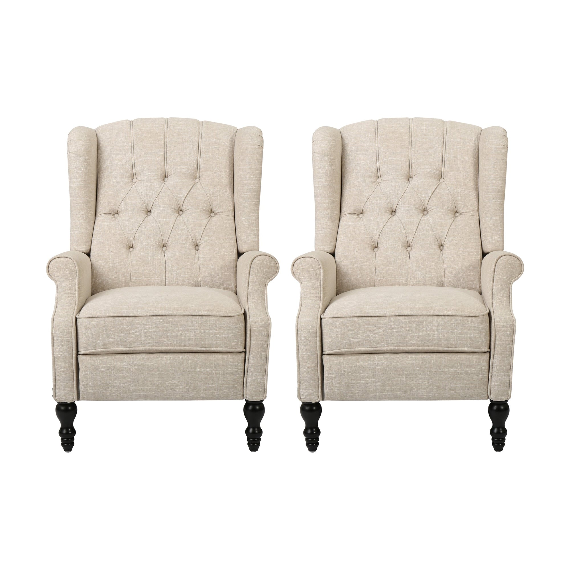 Fauteuils inclinables Walter en tissu capitonné (lot de 2) par Christopher Knight Home