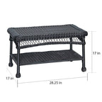 Ensemble de conversation 4 pièces en osier pour patio