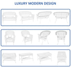 Ensemble de conversation 4 pièces en osier pour patio