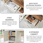 Bureau de direction style ferme, bureau en bois pour bureau à domicile, bureau d'ordinateur