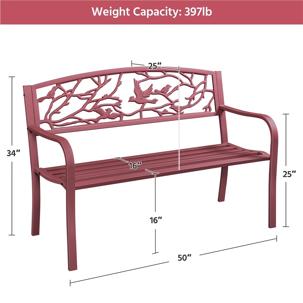 Banc de jardin Yaheetech en métal pour terrasse ou véranda - Non disponible