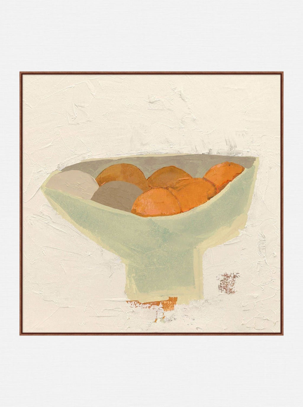 NovaArt - Estampe abstraite d'un bol de fruits - Tons doux et texture picturale - Décoration intérieure de qualité galerie