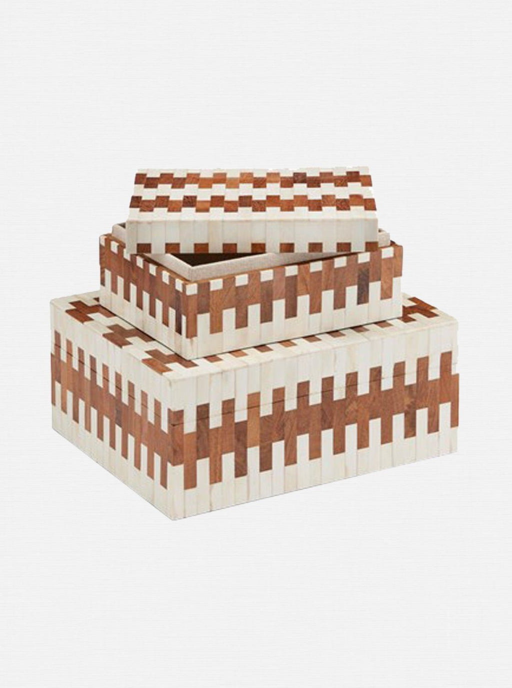 Boîtes à motif brique | Lot de 2