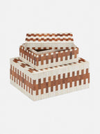 Boîtes à motif brique | Lot de 2