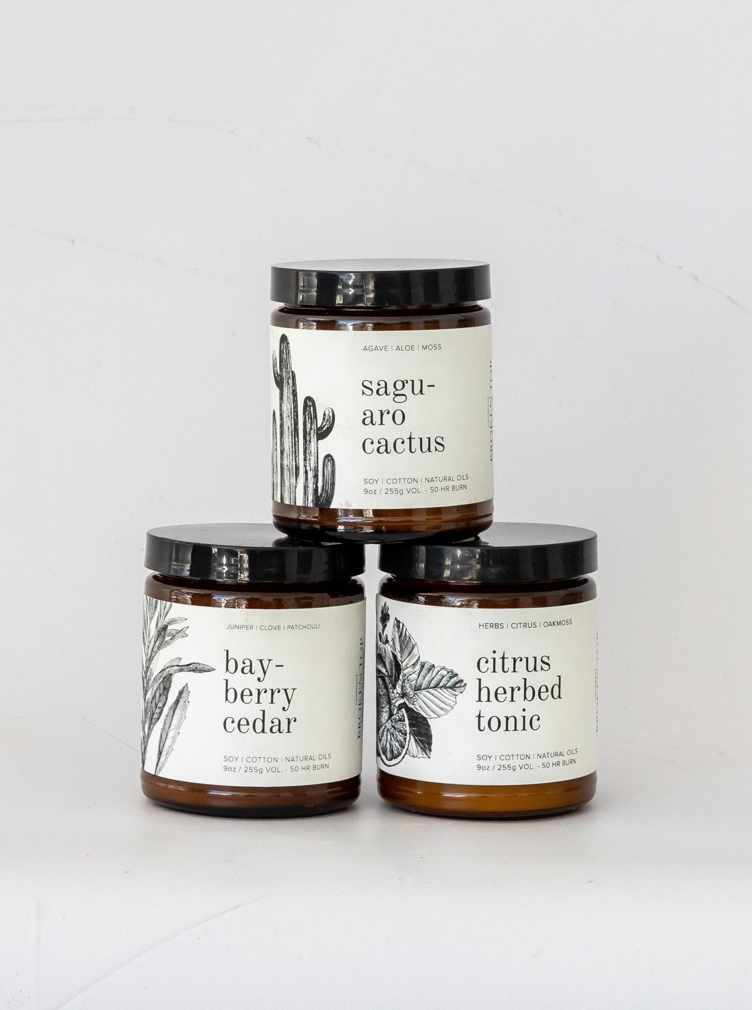 Bougie au soja tonique aux agrumes et aux herbes