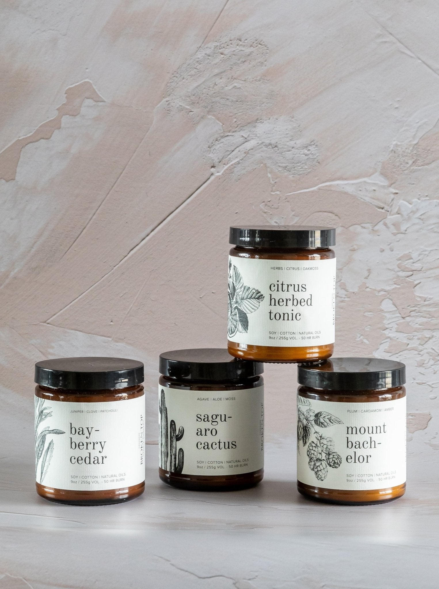 Bougie au soja tonique aux agrumes et aux herbes