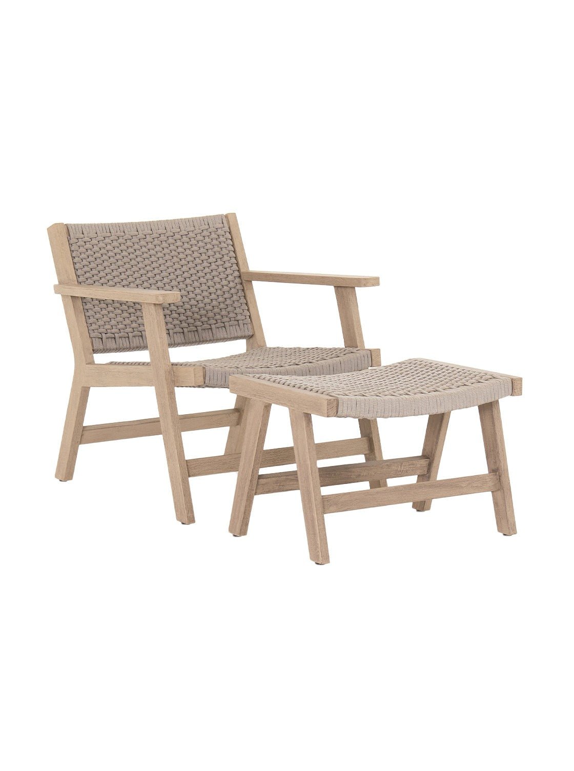 Fauteuil et repose-pieds d'extérieur Dennis