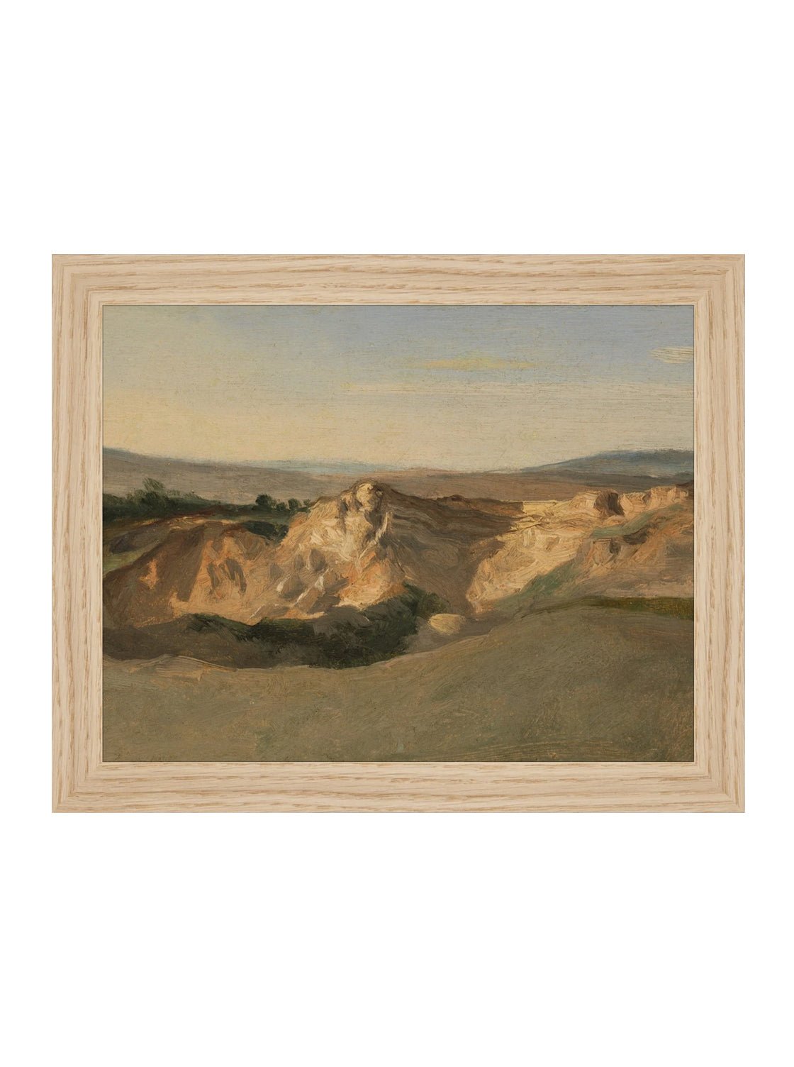 Désert serein au crépuscule. Reproduction d'art giclée sur papier Moab Rag de haute qualité 100 % coton, sans cadre pour un effet vintage.