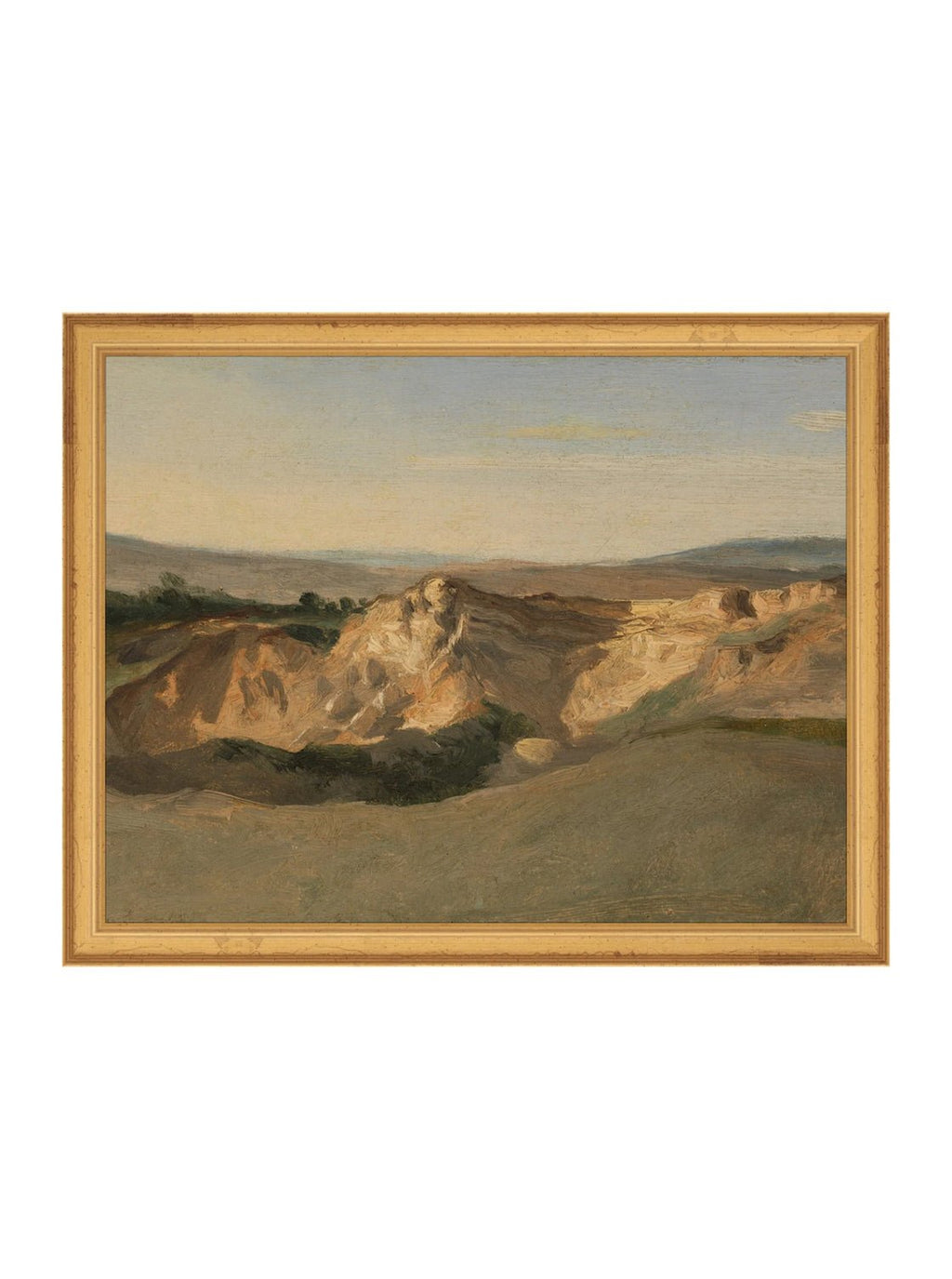 Désert serein au crépuscule. Reproduction d'art giclée sur papier Moab Rag de haute qualité 100 % coton, sans cadre pour un effet vintage.