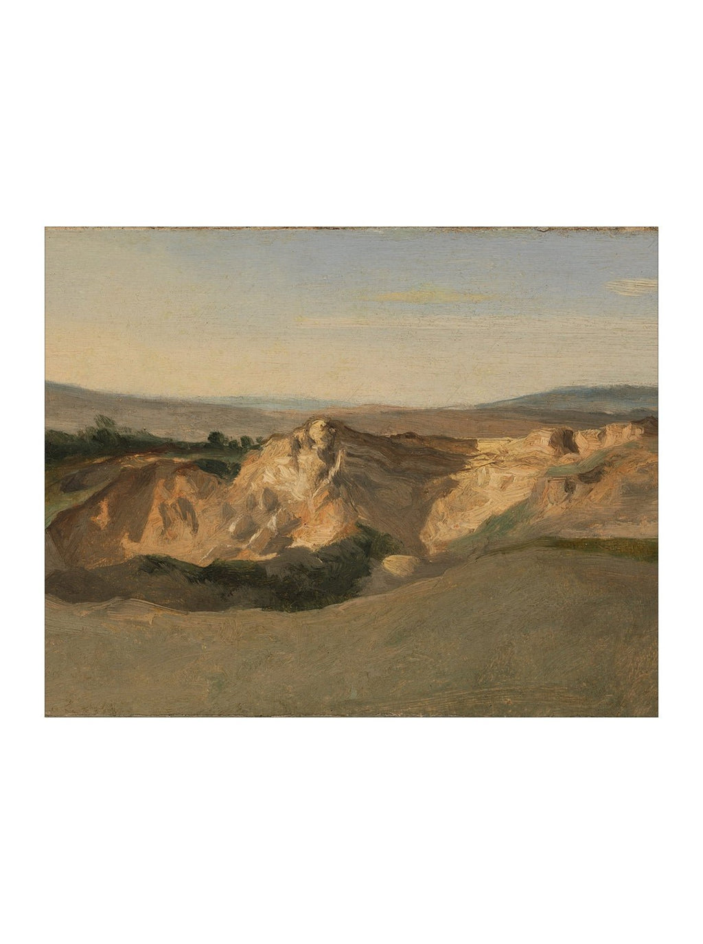 Désert serein au crépuscule. Reproduction d'art giclée sur papier Moab Rag de haute qualité 100 % coton, sans cadre pour un effet vintage.