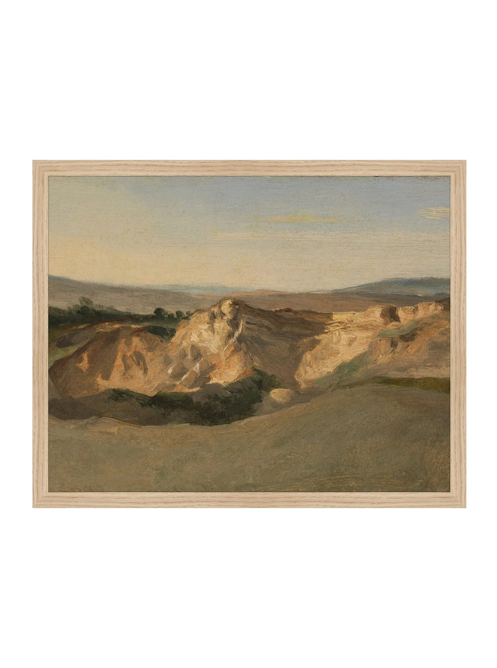 Désert serein au crépuscule. Reproduction d'art giclée sur papier Moab Rag de haute qualité 100 % coton, sans cadre pour un effet vintage.