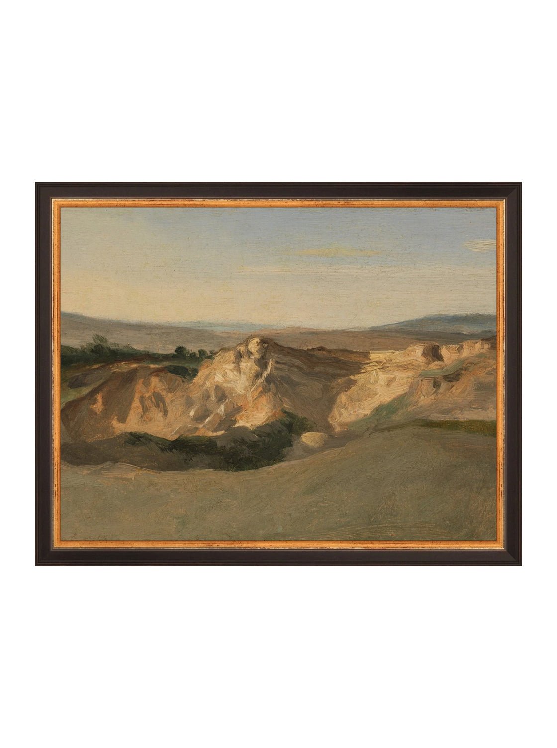 Désert serein au crépuscule. Reproduction d'art giclée sur papier Moab Rag de haute qualité 100 % coton, sans cadre pour un effet vintage.