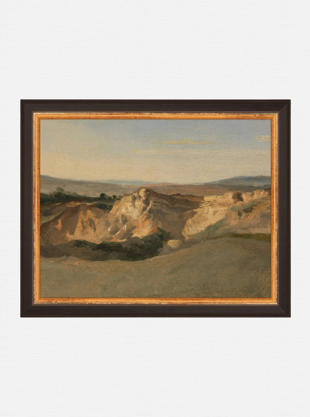 Désert serein au crépuscule. Reproduction d'art giclée sur papier Moab Rag de haute qualité 100 % coton, sans cadre pour un effet vintage.