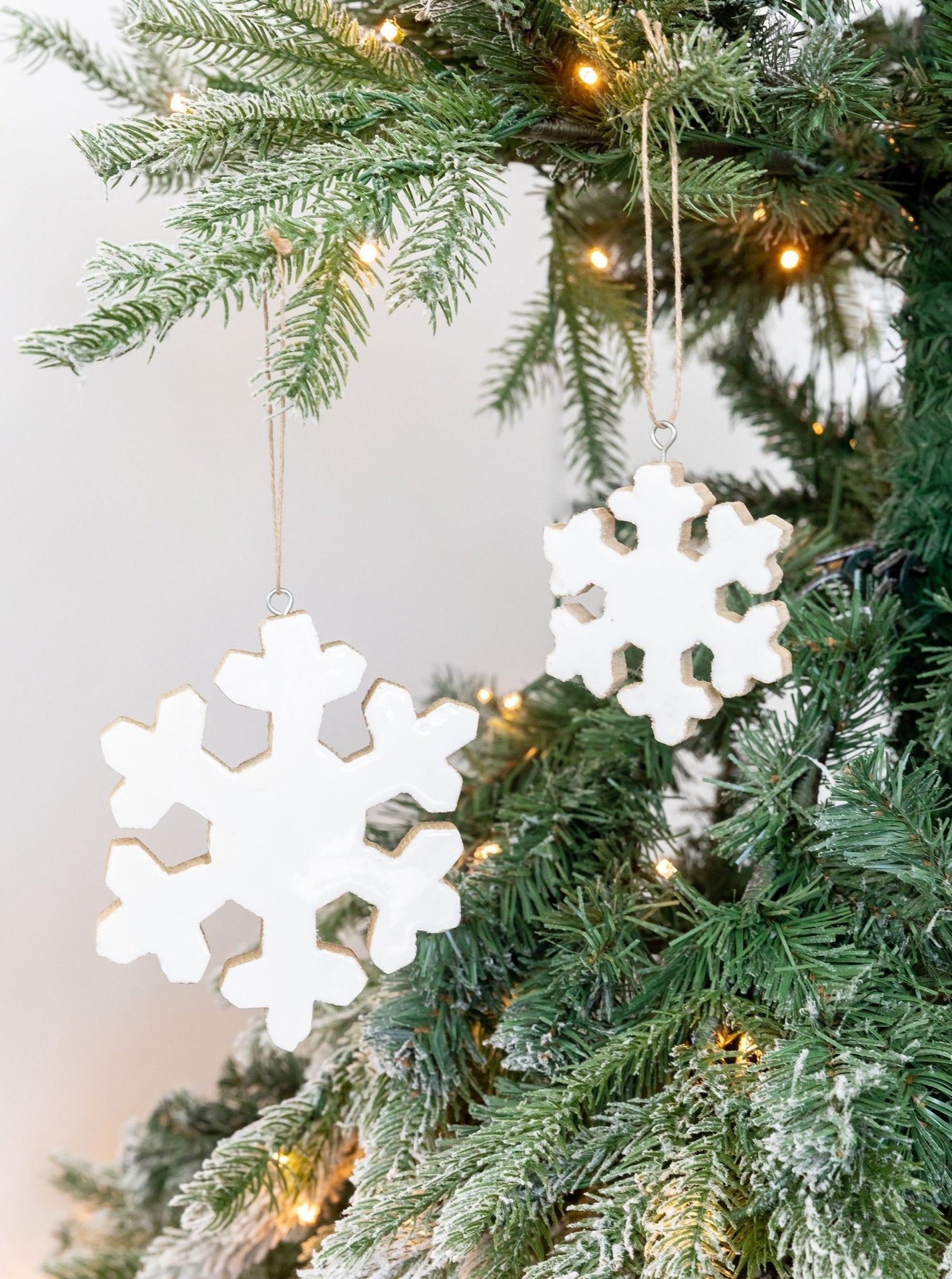 Ornements flocons de neige émaillés | Lot de 2