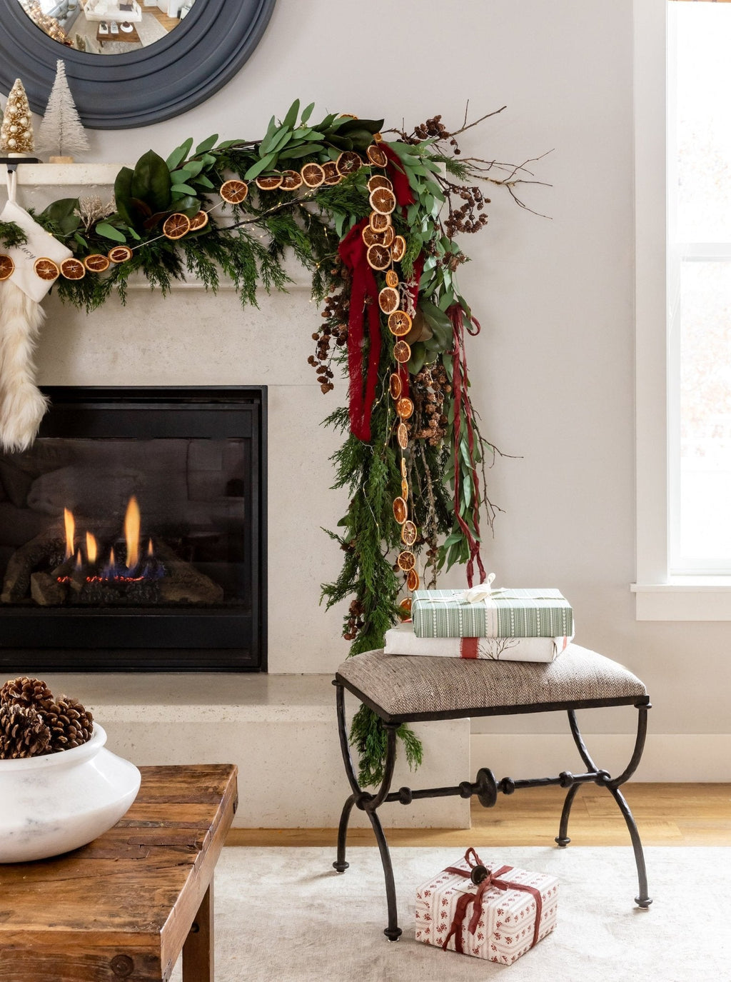 Guirlande d'eucalyptus artificiel à graines de 1,5 m