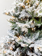 Sapin artificiel floqué pré-illuminé de 2,3 m