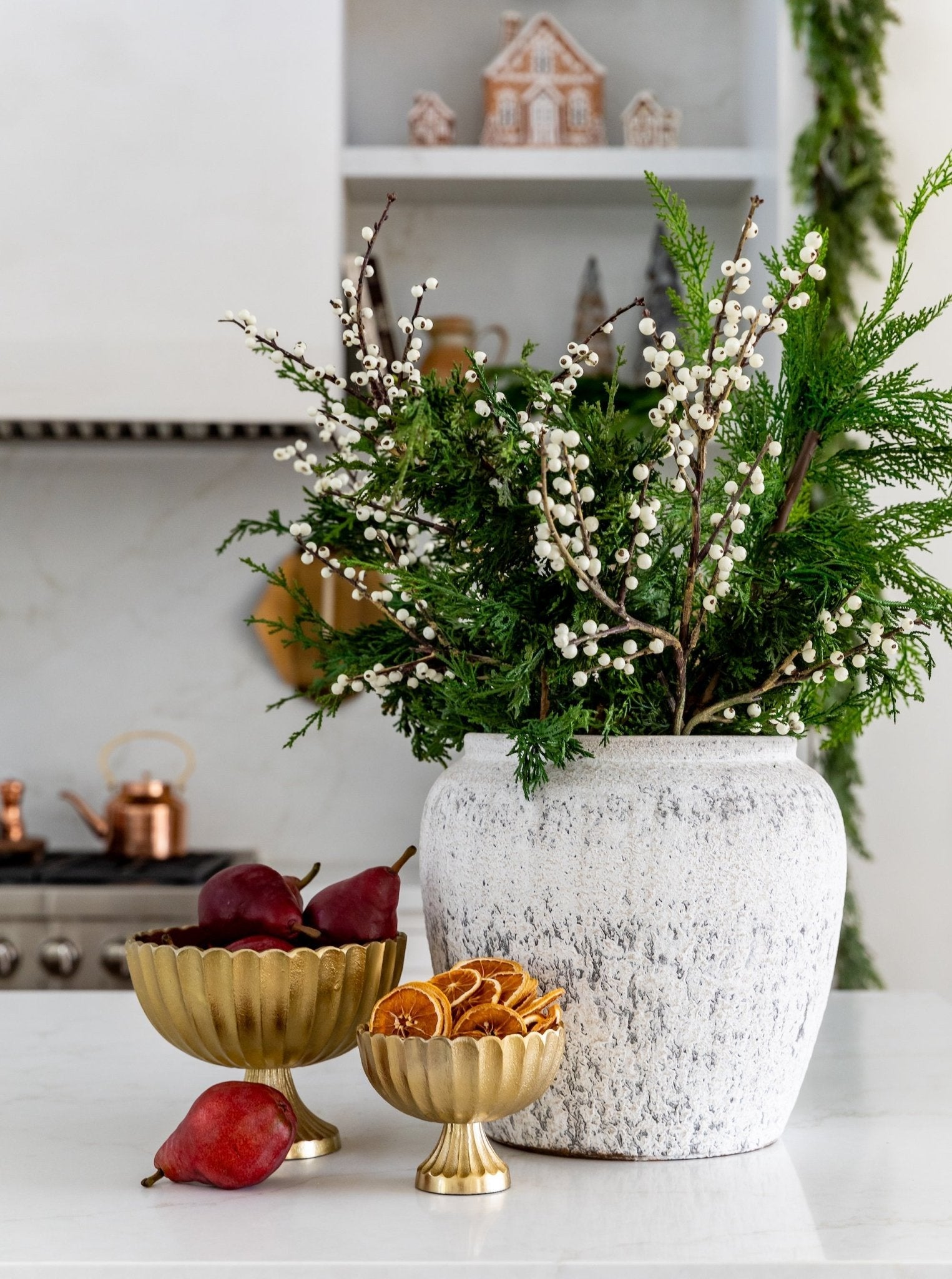 Branche de cèdre blanc artificielle