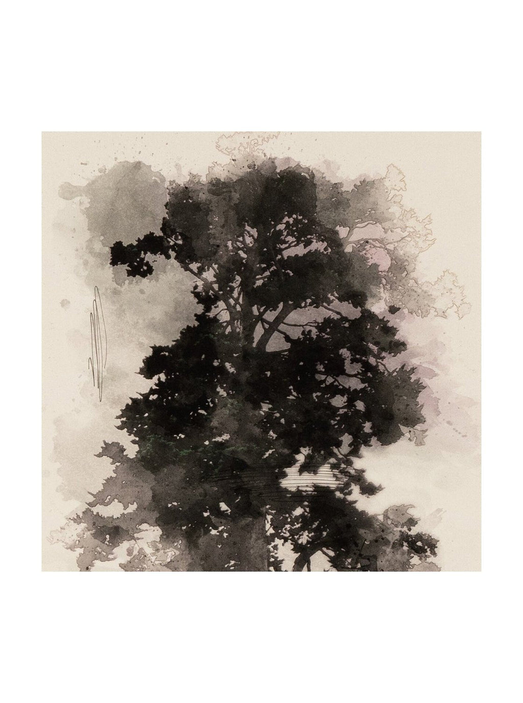 Croquis d'arbre taché d'encre