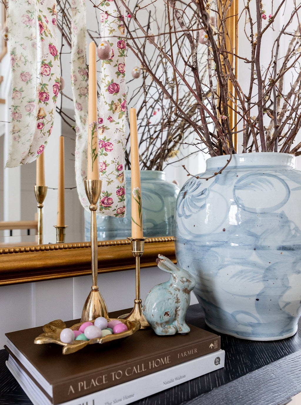 Bougies coniques à motif floral incrusté | Lot de 3