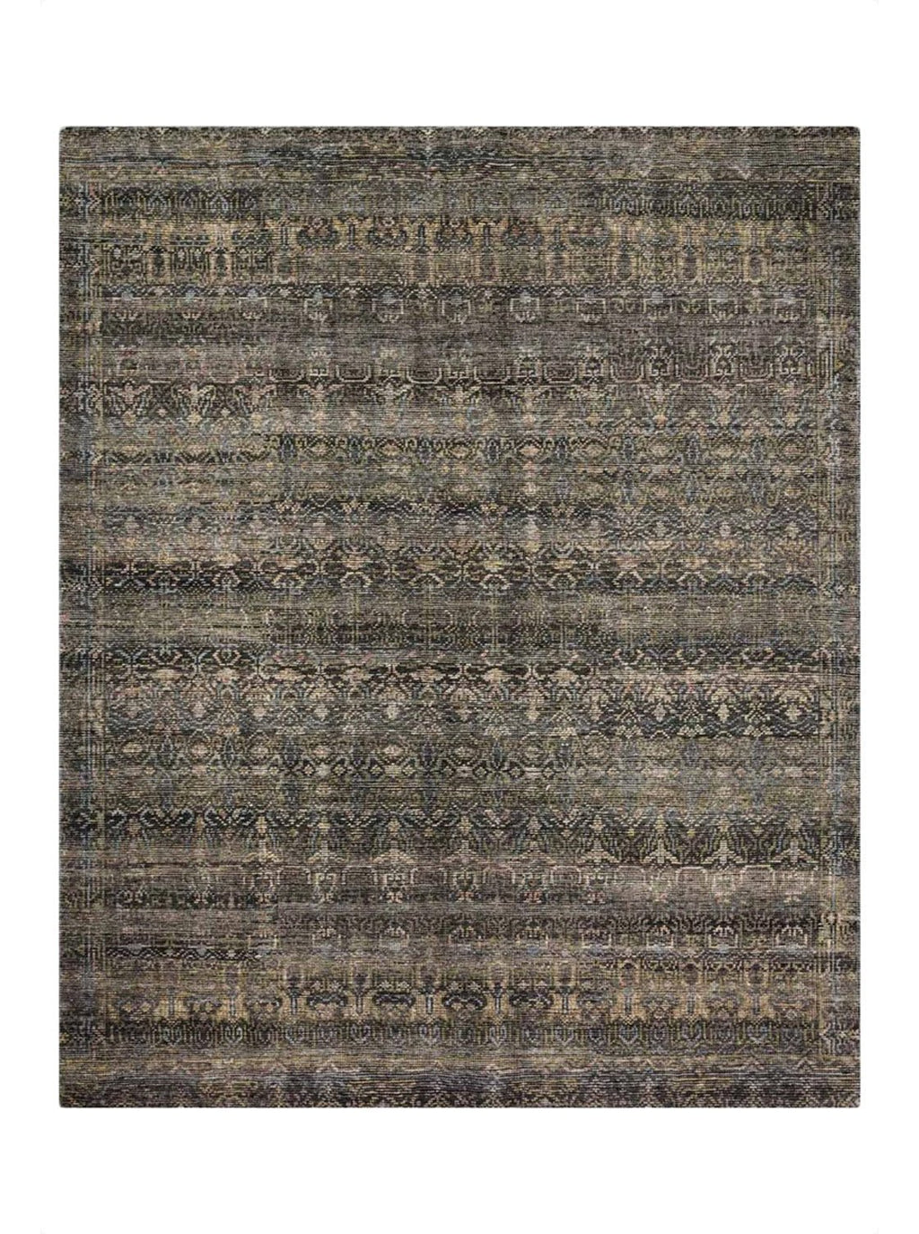 Échantillon de tapis Las Palmas noué à la main en Inde, en laine, coton et viscose, pour le choix de la taille et de la couleur