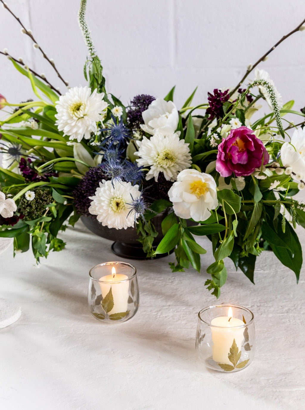 Bougies votives en forme de feuille