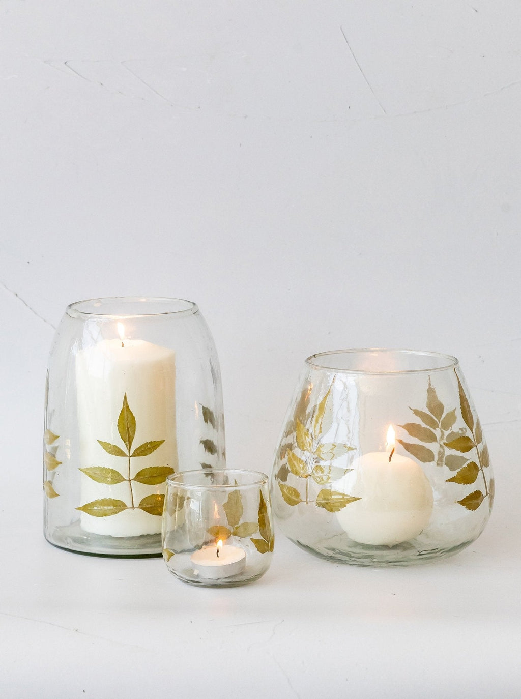Bougies votives en forme de feuille