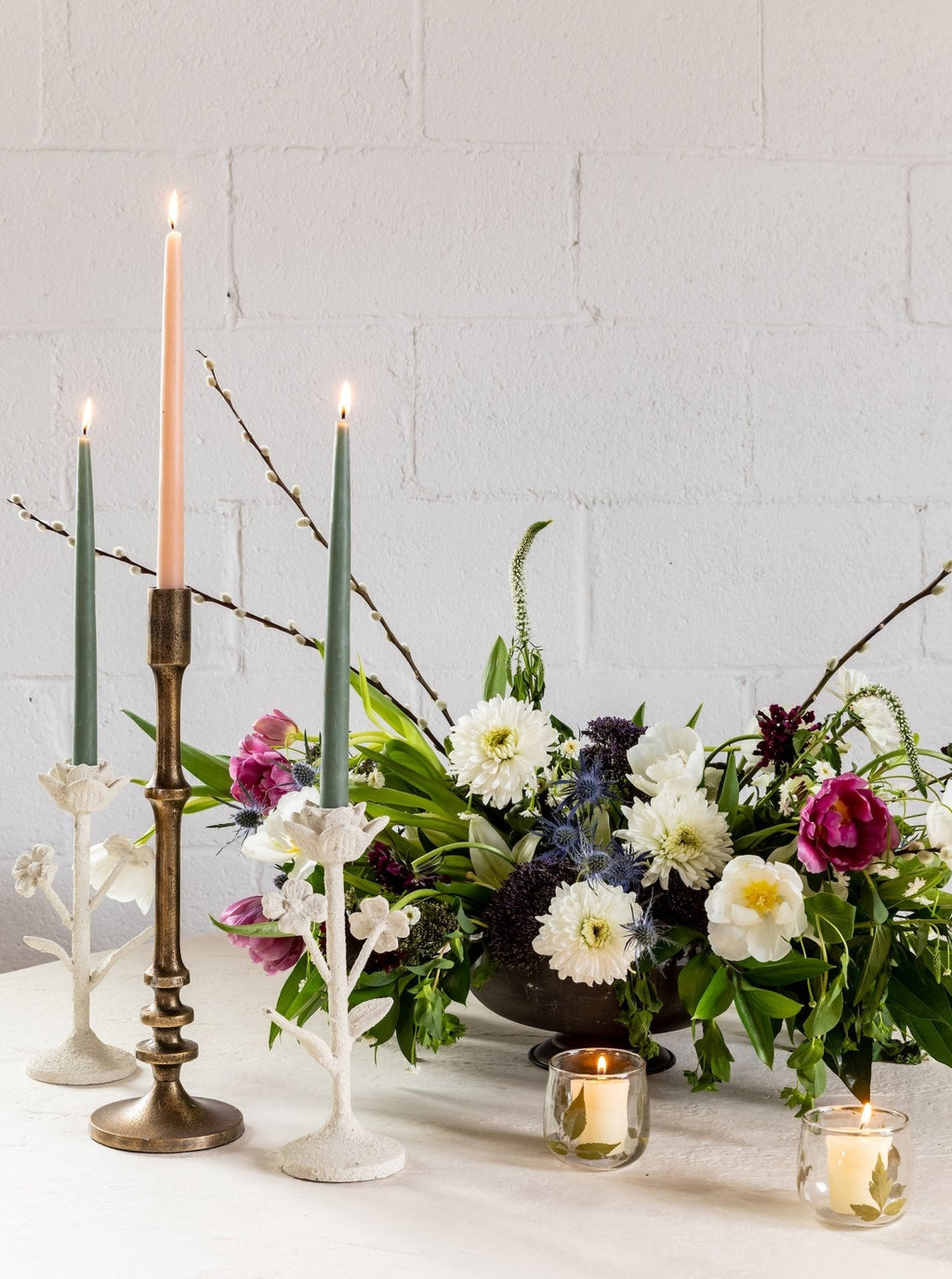Bougies votives en forme de feuille