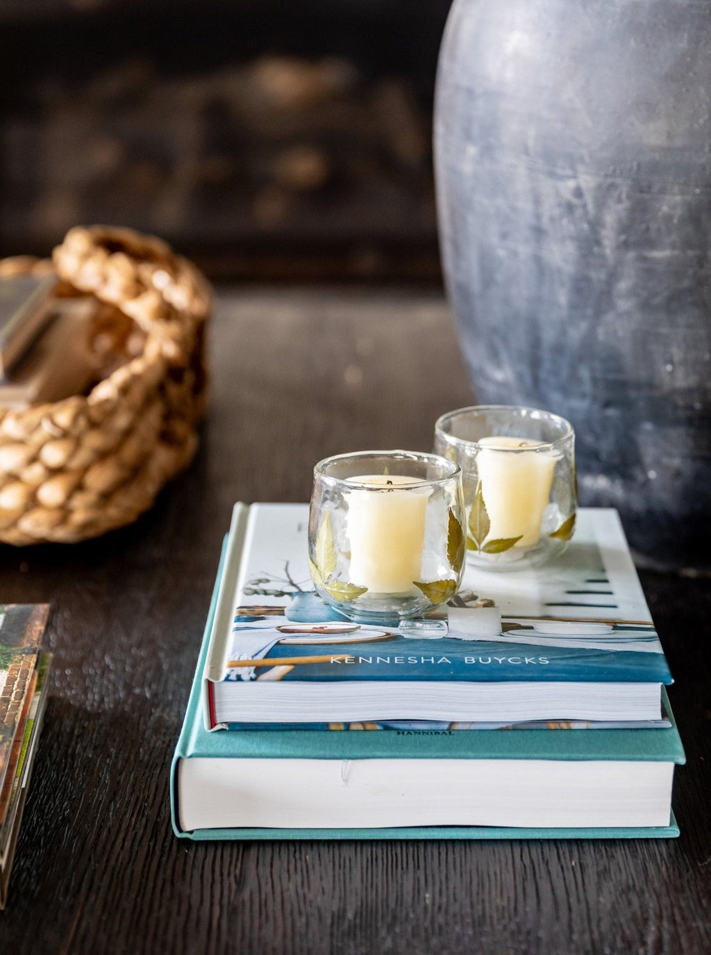 Bougies votives en forme de feuille