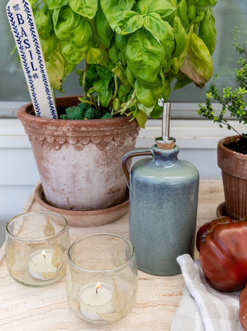 Bougies votives en forme de feuille